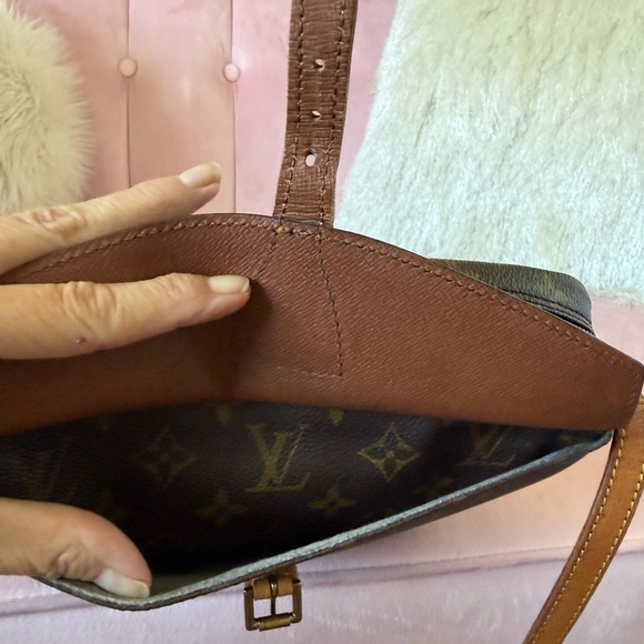 💯 Louis Vuitton Monogram Jeune Fille Canvas Crossbody Bag with Tan Leather Trim - Picture 14 of 16